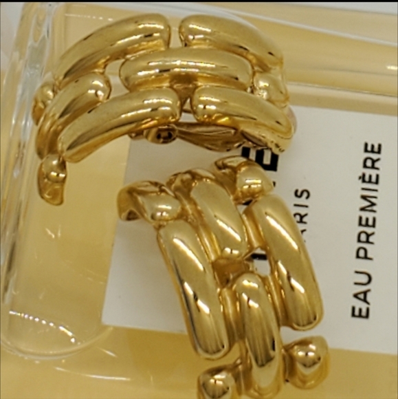 Givenchy Vintage Signed Hoop Clip On Earrings